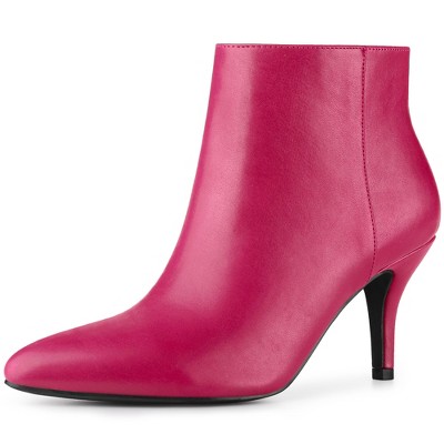 Perphy Women's Pointed Toe Side Zipper Stiletto Heel Ankle Booties