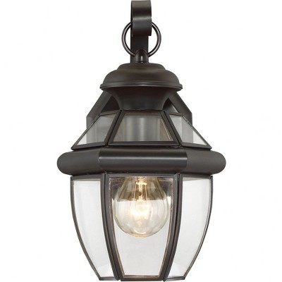 Medici Bronze 12-Inch Outdoor Wall Lantern with Clear Glass