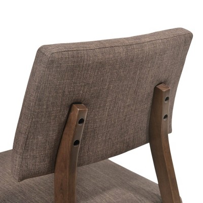 Pebble Brown Upholstered Mid-Century Modern Dining Chair Set