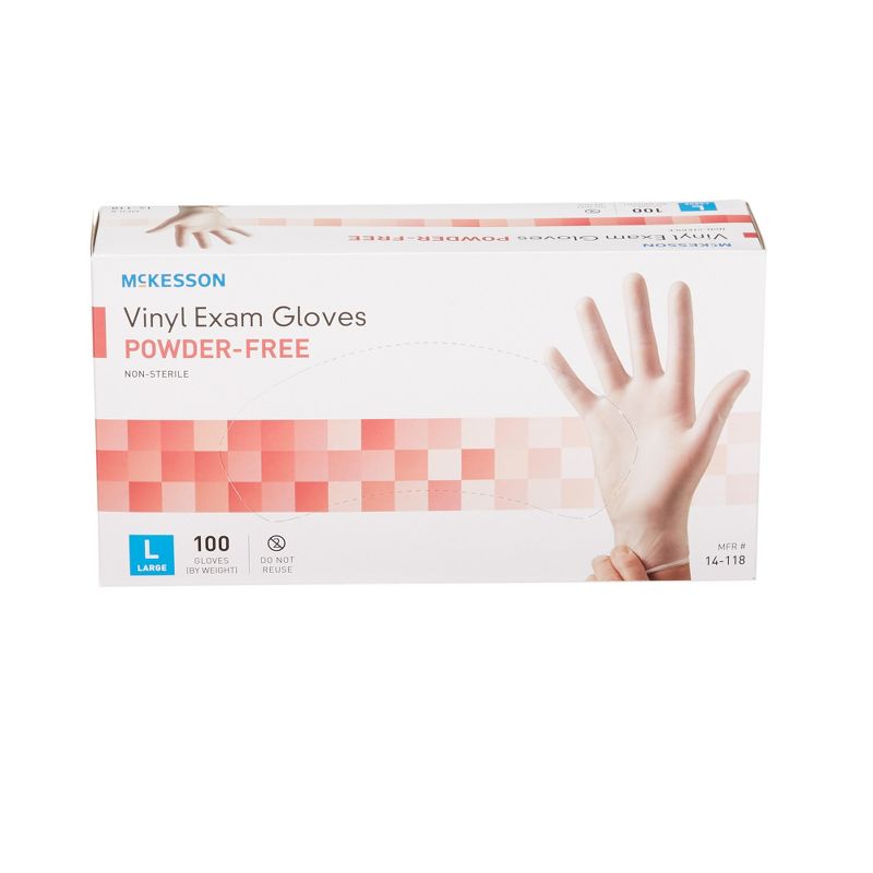 McKesson Vinyl Gloves, Powder-Free, Clear, Large, 100 Count, 10 Boxes, 1000 Total, 2 of 8