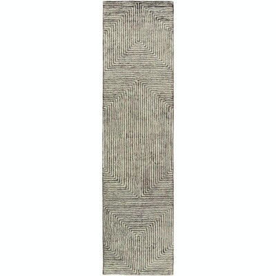 Mark & Day Calais 3'x12' Runner Tufted Indoor Area Rugs Dusty Sage: Geometric Modern Handmade for Dining, Entryway, Office
