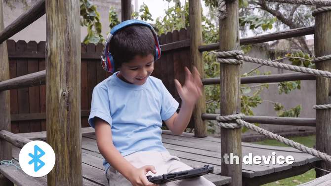 eKids Marvel Avengers Bluetooth Headphones for Kids, Over Ear Headphones with Microphone -  Blue (AV-B52.EXV22), 2 of 6, play video
