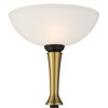Possini Euro Design Burbank Modern Art Deco Torchiere Floor Lamp 70" Tall Black Brass Frosted White Glass Shade for Living Room Bedroom Office House - 3 of 4