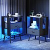Gulches 2 Pack Modern Nightstand with Charging Station, LED Light & Fabric Drawers, Sturdy Metal Legs - 2 of 4