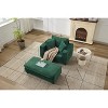 Chaise Lounge with Removable Ottoman, Corduroy Upholstered Armchair Accent Chair Sleeper Sofa Chair - ModernLuxe - 3 of 4