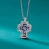 Ross-Simons Italian Murano Glass Mosaic Floral Cross Pendant Necklace in Sterling Silver - 4 of 4