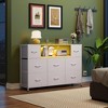 8-Drawer Fabric Dresser with Charging Station and LED Lights, TV Stand for 55-Inch - 2 of 4