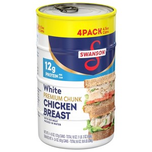 Swanson White Premium Gluten Free Chunk Canned Chicken Breast in Water - 4.5oz  / 4pk - 1 of 4