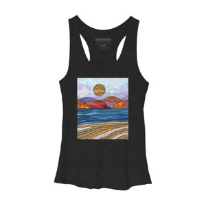 Women's Design By Humans Beach Landscape Stain Glass By Maryedenoa Racerback Tank Top - 1 of 3