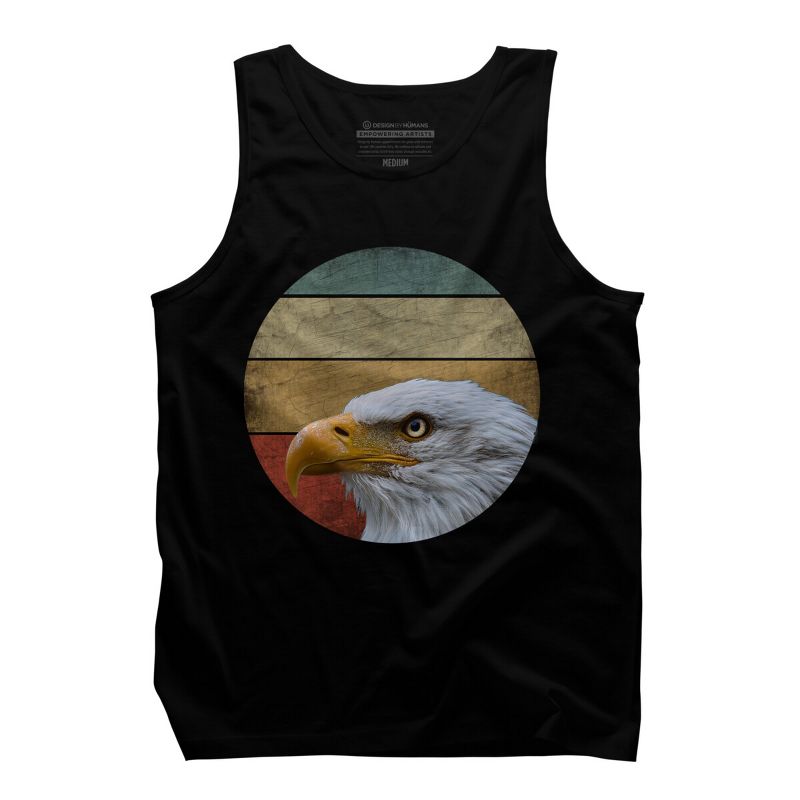 Men's Design By Humans Vintage Eagle Watching By punsalan Tank Top - Black - 2X Large, 1 of 3