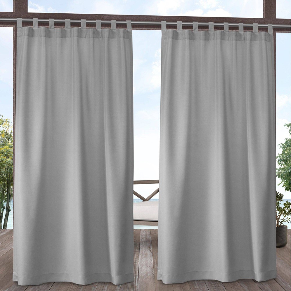 Photos - Curtains & Drapes Set of 2  Indoor/Outdoor Solid Cabana Tab Top Window Curtain Pan(108"x54")