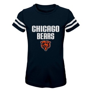 NFL Chicago Bears Girls' Stripe Sleeve Fashion T-Shirt - 1 of 1