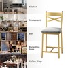 Bar Stools Set of 2, Counter Height Bar Stools with PU Upholstered Seat - 4 of 4