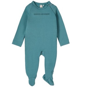 MiniMoi Baby and Toddler "Sweet Dreams" Cotton Rich Fleece Hidden Zipper Footie - 1 of 3