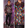 Lars Amadeus Men's Zip Up Long Sleeves Party Disco Sparkly Sequin Bomber Jacket - 4 of 4