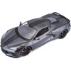 2020 Chevrolet Corvette Stingray C8 Dark Gray Metallic with Racing Stripes 1/18 Diecast Model Car by Maisto - 3 of 4