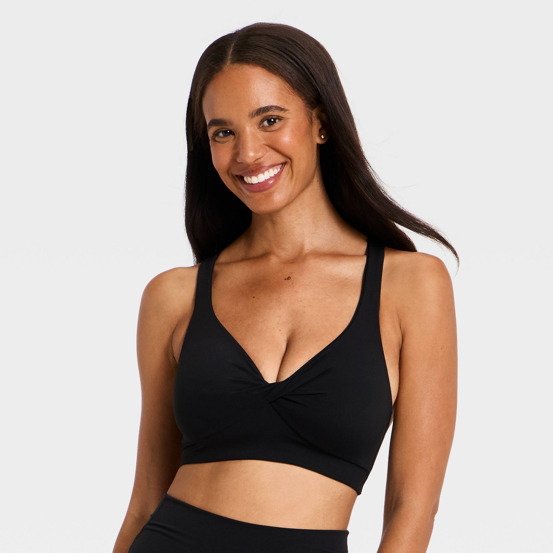 Women's Everyday Soft Light Support Longline Twist Front Sports Bra - All In Motion™