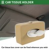 Unique Bargains Universal Car Tissue Holder Mask Holder Tissues Box Cover Car Backseat Extra Large Tissue Organization Faux Leather Beige - 2 of 4