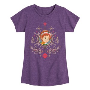 Girls' - Fancy Nancy - Christmas Snowflake Fitted Short Sleeve Graphic T-Shirt - 1 of 4