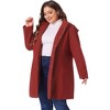 Agnes Orinda Women's Plus Size Elegant Single Breasted Detachable Hooded Trench Overcoats - 2 of 4