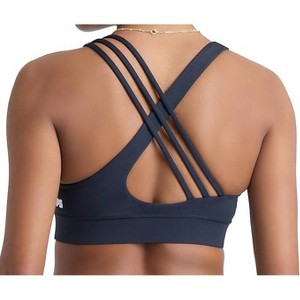 POPSUGAR PS Strappy Sports Bra for Women Black Night- Criss-Cross Back Padded Yoga Bra Workout Tops & Removable Cups - 1 of 4