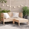 vidaXL Garden Sofa Natural Pine Solid pine wood 2-Seater Modular - 3 of 4