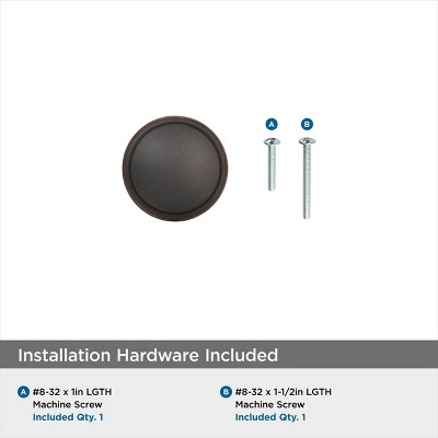 Ravino Oil-Rubbed Bronze Round Cabinet Knob, 1-1/4 inch, 25 Pack