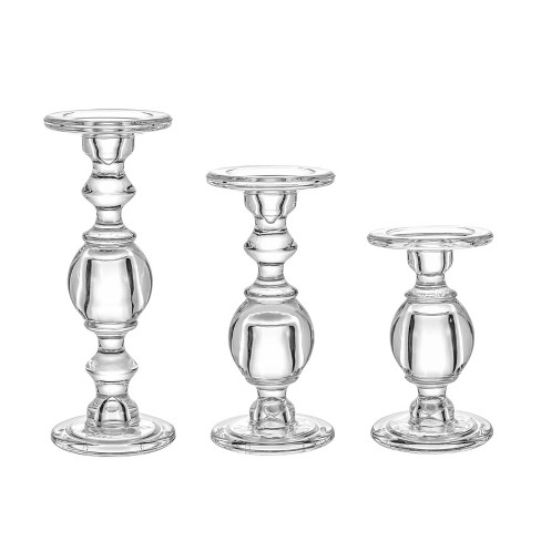 Slickblue Glass Taper and Pillar Baluster Stem Candlesticks (set of 3) - image 1 of 3