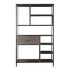 70" Lemuel 1 Drawer Bookcase Gray - Treasure Trove Accents: Multi-Level, Iron Frame, No Assembly Required - 2 of 4