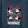 Women's - Disney - Minnie Grid Lightweight French Terry Wide Neck Long Sleeve Shirt - 2 of 4