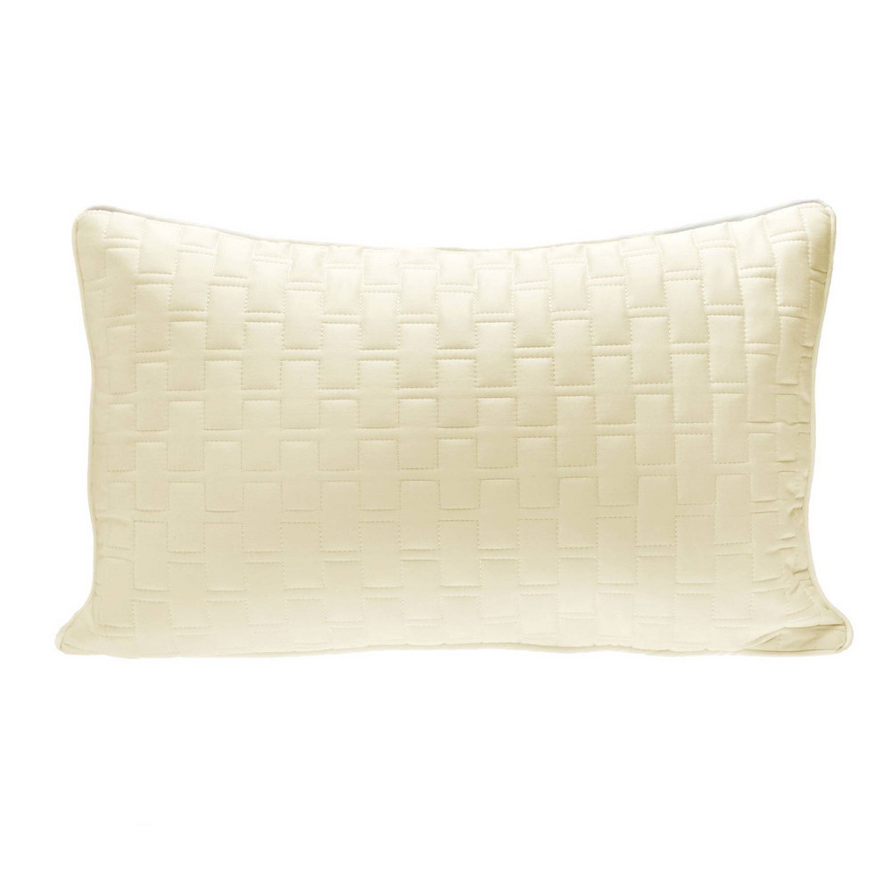 Photos - Pillow Melange Viscose from Bamboo Quilted Decorative Throw  Ivory - BedVoy