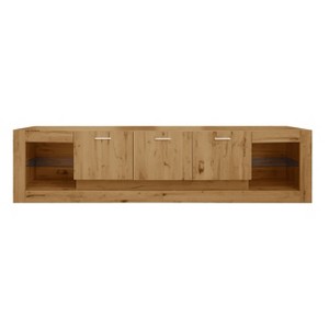 NicBex TV Stands for Living Room,Modern Entertainment Center with Cabinets and Open Shelves,TV Console for Living Room, Bedroom, Home,Natural - 1 of 4