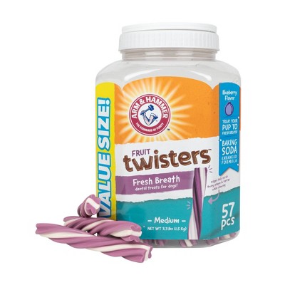 Arm & Hammer Fruit Twisters Blueberry Dental Dog Treats - 57ct