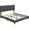 Yaheetech Upholstered Platform Bed Frame with Tufted Height Adjustable Headboard - 2 of 4