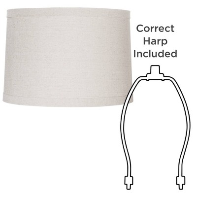 Natural Linen Medium Drum Lamp Shade with Taupe Liner