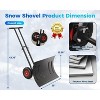 COZONY 30" Wheeled Snow Shovel, Heavy-Duty Carbon Steel Snow Pusher with 5-Position Adjustable Handle, Multi-Angle Blade & 10" Wheels for Driveway - 2 of 4