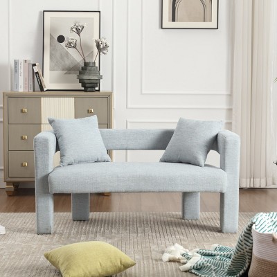 51"Modern Chenille Loveseat Sofa,Comfy Upholstered 2 Seater Sofa With 2 Pillows,Small Loveseat Sofa,Loveseat Couch -Maison Boucle
