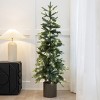 Barton 4.6' Alpine Slim Christmas Tree w/Ornaments & Planter Pre-Lit White LED - 2 of 4