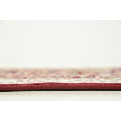 Burgundy Elegance 10' x 13' Stain-Resistant Synthetic Area Rug
