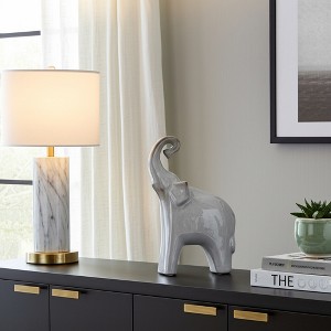 Sagebrook Home 11" Ceramic Elephant Sculpture - Contemporary Elephant Statue for Home or Office Decor - 1 of 4