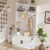 4-in-1 Hall Tree Bench with Shoe Storage, Coat Rack & Shelf - Entryway Organizer with Hooks for Bedroom, Living Room - 2 of 4