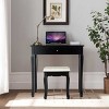 Tangkula Lighted Vanity Mirror Set Makeup Dressing Table w/ 3 Drawers Mirror & 10 LED Bulbs Black - 2 of 4