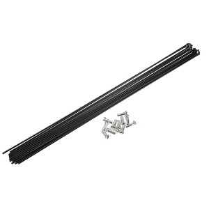 Unique Bargains 14G J Bend Bike Bicycle Spokes with Nipples Steel Black 12 Pcs - 1 of 4