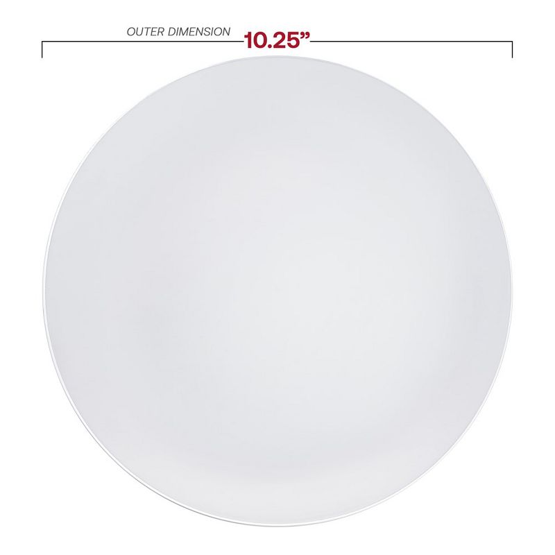 Smarty Had A Party 10.25" White with Silver Rim Organic Round Disposable Plastic Dinner Plates (120 Plates), 2 of 7