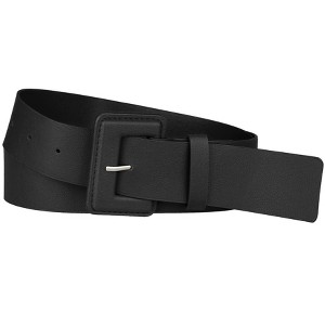 Allegra K Women's Plus Size Pure Adjustable Rectangle Buckle Wide Waist Belt for Dress 1 Pc - 1 of 4