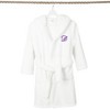 Personalized Linum Kids 100% Polyester SUPER PLUSH Double Brushed Hooded Bathrobe in Purple Script Font - 2 of 3