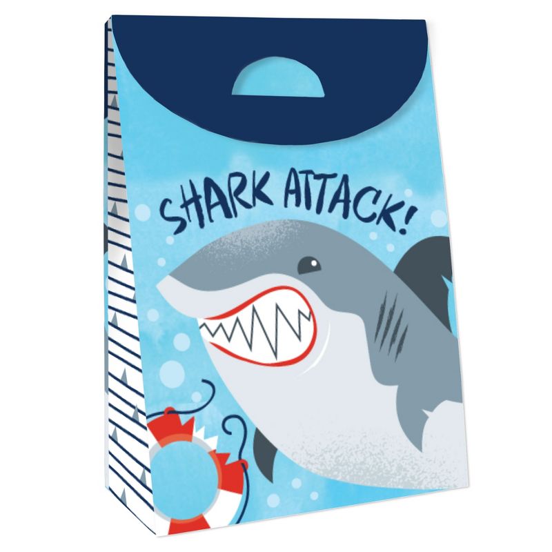 Big Dot of Happiness Shark Zone - Jawsome Shark Party or Birthday Gift Favor Bags - Party Goodie Boxes - Set of 12, 3 of 9