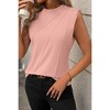 Amaryllis Women's Sleeveless Mock Neck Top Fitted Silhouette Elegant Textured Detailing - 4 of 4