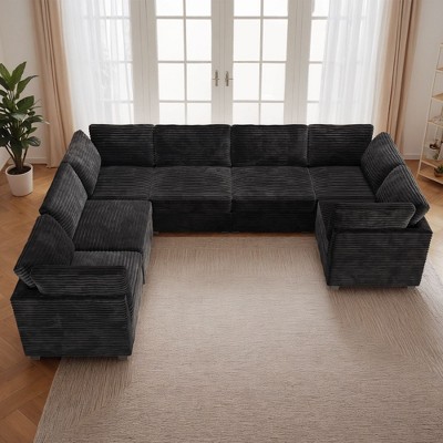 XIZZI Luxury Modular Sectional Sofa Couch, Oversized Cloud Couch for Living Room, Deep Seat Upholstered Convertible Sleeper Sofa