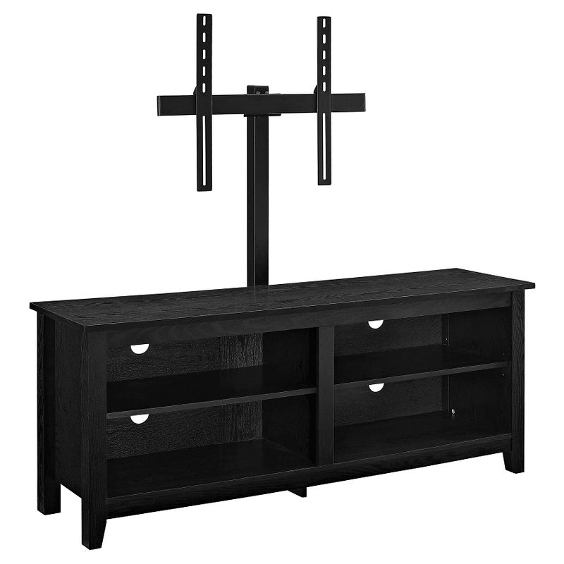 Farmhouse 4 Cubby Wood Open Storage with Mount TV Stand for TVs up to 65" - Saracina Home, 1 of 7